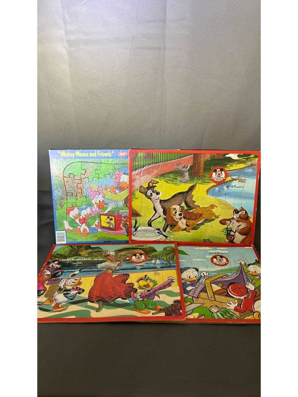 Vintage Disney Jaymar Puzzles Set Of 4 Mickey Mouse & Friends